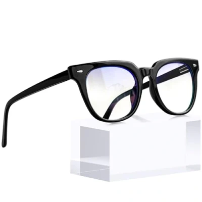 Image of KANASTAL Blue Light Blocking Glasses Mens Clear Women Gaming Computer Bluelight Anti Glare Eye Filter Screen Black Frame Transparent Lens