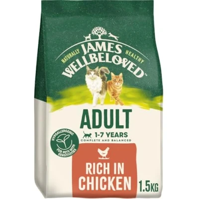 Image of James Wellbeloved Cat Adult Hypoallergenic Dry Food Chicken 1.5 kg