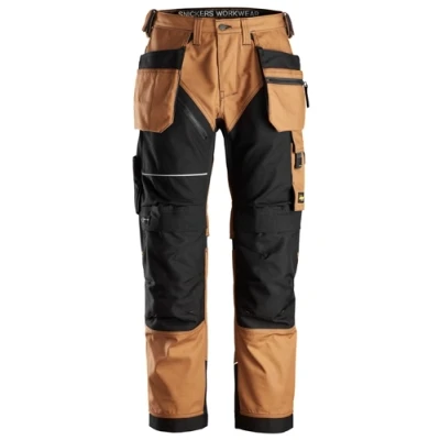 Image of Snickers AllroundWork Stretch Trousers Holster Pockets Brown/Black 52