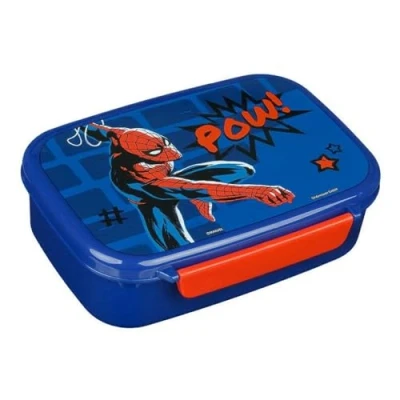 Image of Scooli Spider Man Lunch Box Plastic with Insert and Locking Clip Gift for Children