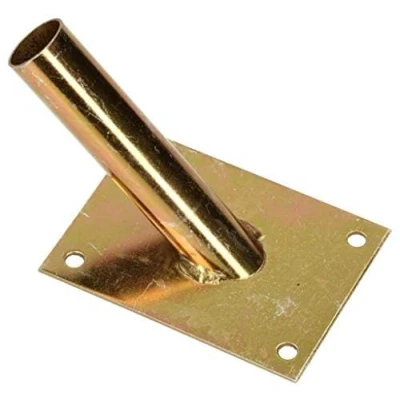 Image of Armar Trading LTD Galvanised Metal Flag Pole Holder 23mm / 45 Degree Wall Mount Banner Bracket Flagpole 1