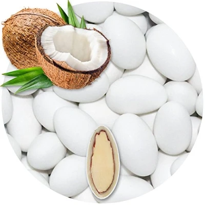 Image of EinsSein 1kg Sugared Almonds Chocolate coconut white matt wedding sugar sweets almond dragees baptism dragee cake balls candy coated sweet weddings favours dragée gift fillers