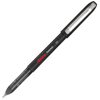 Image of rOtring Rollerball Pen Fine Point (0.7 mm) for Clear Writing Black Ink 12 Count