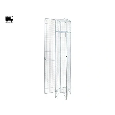 Image of Seco 1 Door Wire Mesh Locker with 2 Compartments Zinc Plate Finish