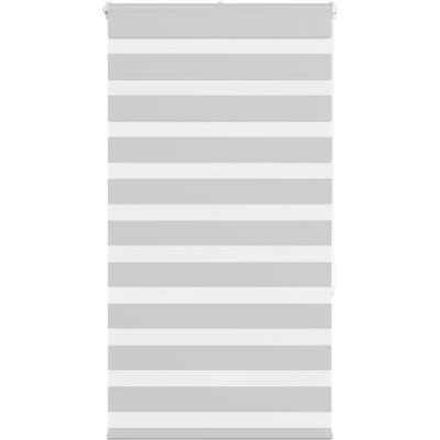 Image of vidaXL Zebra Blind Light Grey 80x150 cm Fabric Width 75.9 Polyester