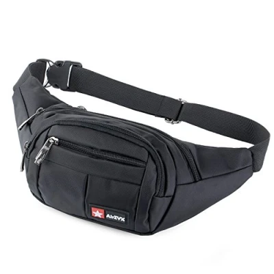 Image of Bumbags and Fanny Packs for Running Hiking Waist Bag Outdoor Sport Waistpack Men Women (Black)