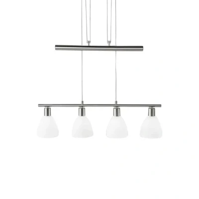 Image of Lindby hanging light Simeon, 73 cm, nickel, glass, metal