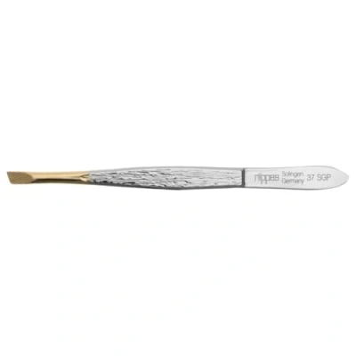 Image of Nippes Solingen Tweezers 37SGP 9 cm for removing fine hairs nickel plated steel