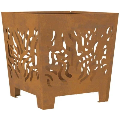 Image of vidaXL Fire Pit Square 40x40x40 cm Weathering Steel