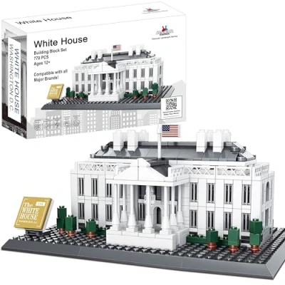 Image of APOSTROPHE Games White House Building Block Set (770 Pieces) Washington D.C. Famous Landmark Series Model for Kids and Adults