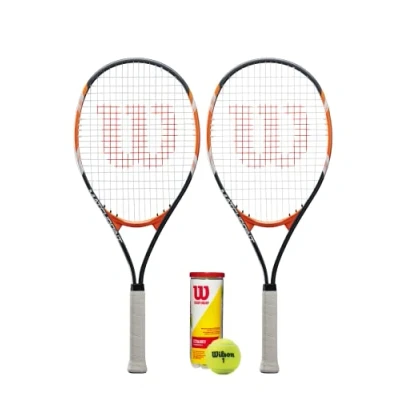 Image of 2 x Wilson Matchpoint XL Tennis Rackets + 3 Balls