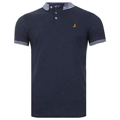 Image of BRAVE SOUL Mens Glover Goldin Khalifa Polo T Shirt Casual Top Golf (M Medium, Denim Blue Glover)