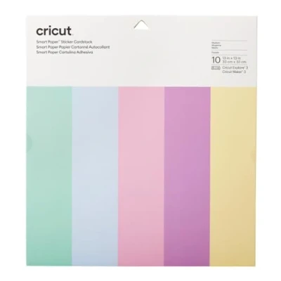 Image of Cricut Smart Paper Sticker Cardstock 10 Sheets 33cm x Pastels