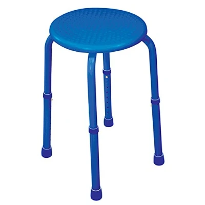 Image of Aidapt Blue Multi Purpose Adjustable Stool Showering,Bath,Waterproof,Bar Stool,Non Slip Feet,Sturdy,Camping,Kitchen,Children Chair,Elderly,Disabled,Aluminium Lightweight,No Tools Required