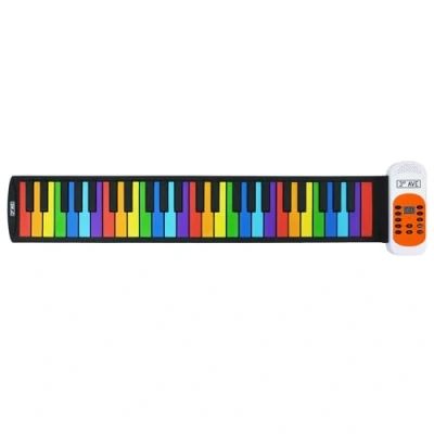 Image of 3rd Avenue 49 Key Rainbow Soft Touch Roll Up Piano Keyboard for Beginners with Built In Speaker