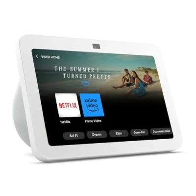 Image of Echo Show 8 3rd generation (2023 release), HD smart touchscreen with spatial audio, home hub and Alexa, Glacier White