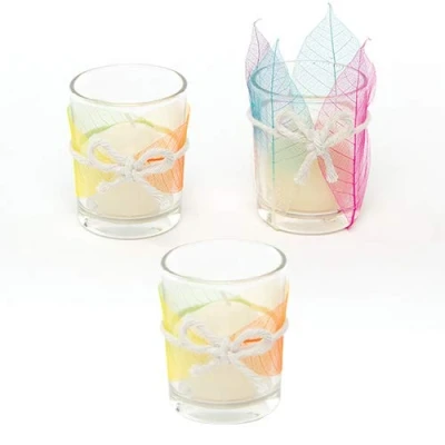 Image of Baker Ross E8923 Glass Votive Candle Holders (Pack of 6), Perfect for Children to Paint &amp; Personalise, Ideal School Work, Home Craft Group Activities, 2.3 inch