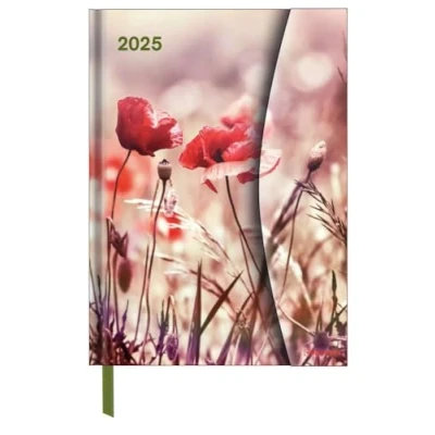 Image of N NEUMANNVERLAGE Flowers 2025 Diary, 16 x 22 cm, Pocket Calendar with Magnetic Closure and Ribbon Bookmark, for Business Card, Annual ... International Calendar: Magneto Diary