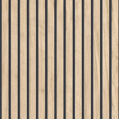 Image of Panacea Wood Slats Wallpaper Light Oak Beige/Black Belgravia 1158