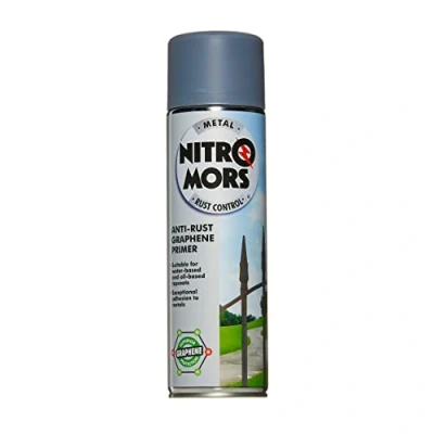 Image of Nitromors Anti Rust Aerosol Graphene Primer, For Both Water &amp; Oil Based Topcoats, 500 ml