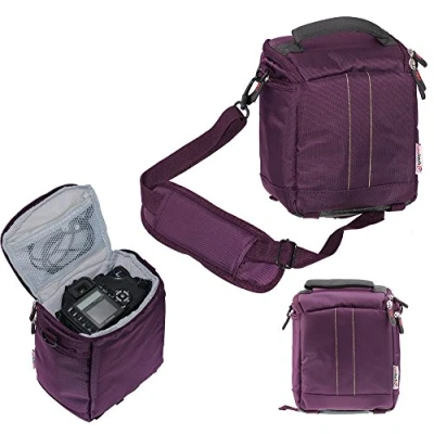 Image of Navitech Purple DSLR &amp; Lens Camera Bag Case for Nikon D5600 Kit AF P DX 18 55 VR SLR