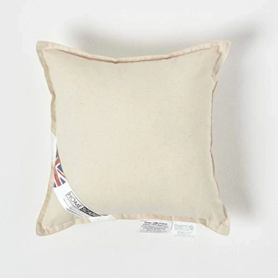 Image of HOMESCAPES Organic Cotton Cushion Pad 30 x cm (12 12) Inner Insert with Super Microfibre Hypoallergenic Synthetic Filling Machine Washable