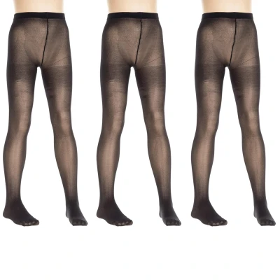 Image of Vignoni Girls Pack 3 Opaque Panties of 40 deniers 1152 girl Black Polyamide Size 8 10Y