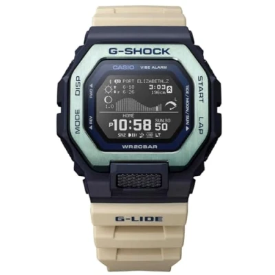 Image of Casio Gents 50.90mm Quartz Watch with Black Digital dial and Grey Plastic/Resin Strap GBX 100TT 2ER
