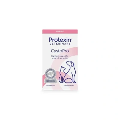 Image of Protexin Veterinary CystoPro, Bladder and Urinary Support for Dogs Cats, Probiotic Prebiotic Capsule, Chicken Flavour, 120 Capsules