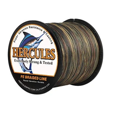 Image of Hercules Super Cast 100M 109 Yards Braided Fishing Line 250 LB Test for Saltwater Freshwater PE Braid Fish Lines Superline 8 Strands Camo, 250LB (113.4KG), 1.00MM