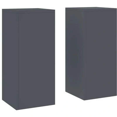 Image of vidaXL Outdoor Plant Stands Pillar 2 pcs Anthracite 24x24x55 cm Steel