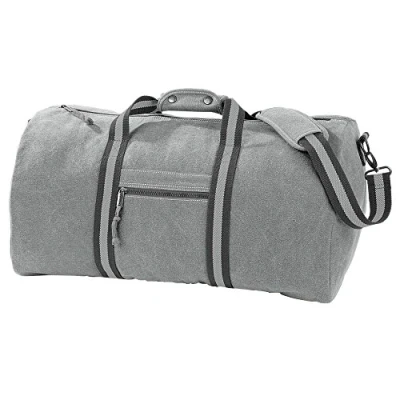 Image of Quadra Vintage Canvas Holdall Light Grey One Size