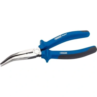 Image of Draper Expert 68889 Bent Nosed Pliers, Blue, 200 mm