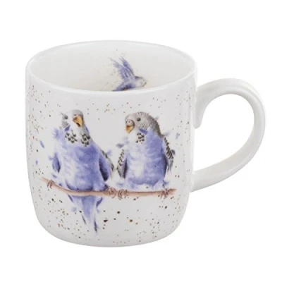 Image of Portmeirion Home &amp; Gifts Mug Date Night (Budgie), Bone China, Multi Colour, 1 Count (Pack of 1)
