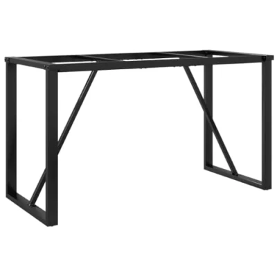 Image of vidaXL Cast Iron Dining Table Legs O Frame Industrial Black Base 120x60x73 cm for Home Office Living Room