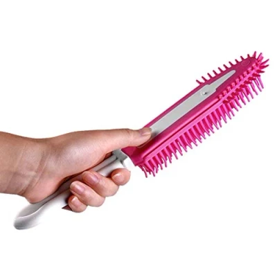 Image of Homeshopa Pet Hair Remover Brush, Dual Purpose Rubber Hand Scratch Free Bristles Capture Dust &amp; Dirt, Lint Removal Reusable Cleaning Brush for Carpets Corners Upholstery Car (Pack of 1)