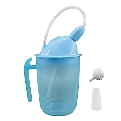 Image of Sippy Cup/Drinking Cup/Beaker/Mug for Disabled Adults with Easy Grip Handles Anti Splash Spout and Lid, 350ml