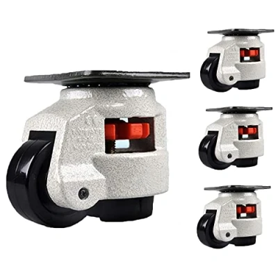 Image of Heavy Duty Caster Wheels (Set of 4) Leveling Retractable Workbench Castors,Industrial Transport Swivel Caster,for Furniture,Welding Table,Loading Capacity 250kg Per Castor,80F