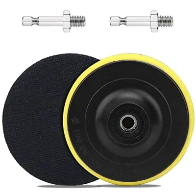 Image of SI FANG 2 Pcs 4&quot;/100mm Hook and Loop Backing Pad with M10 Thread Drill Adapter, &amp; Buffing for Sanding Discs, Rubber Plates Angle Grinder, Buffer Polisher Attachment