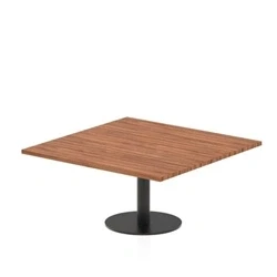 Image of Italia 1000mm Square Coffee Table Walnut Top 475mm High Black Leg
