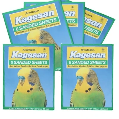 Image of AB Tools 30 Sanded Sheets Sandpaper Cage Lining Budgies Caged Birds 25x33cm