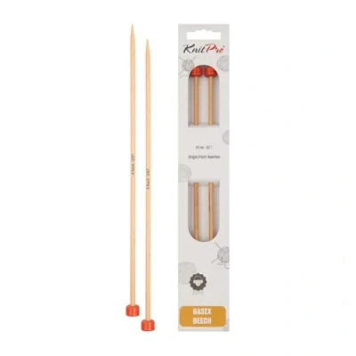 Image of KnitPro KP35455 Basix Birch: Knitting Pins: Single Ended, Birchwood, Multi Colour, 40 x 0.45 cm