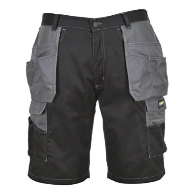 Image of Portwest Granite Holster Shorts, Size: L, Colour: Black/Zoom Grey, KS18BZRL