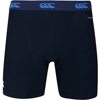 Image of Canterbury Men&#039;s Thermoreg 6 Inch Baselayer Shorts Rugby Compression Anti Bacterial Odour &amp; Moisture Wicking Material, Navy, XL