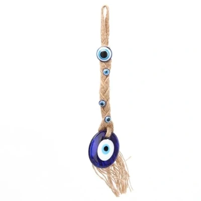 Image of HEEPDD 4.3 Inch Turkish Blue Evil Eye Blessing Amulet Wall Hanging Ornament for Home Office Decoration Housewarming Gift
