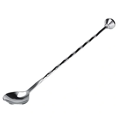 Image of Fditt Stainless Steel Mixing Spoon Spiral Pattern Bar Cocktail Shaker Drink Mixer Ladle Muddler