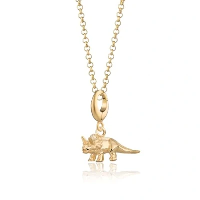 Image of Lily Charmed 18ct Gold Plated Triceratops Dinosaur Pendant Necklace