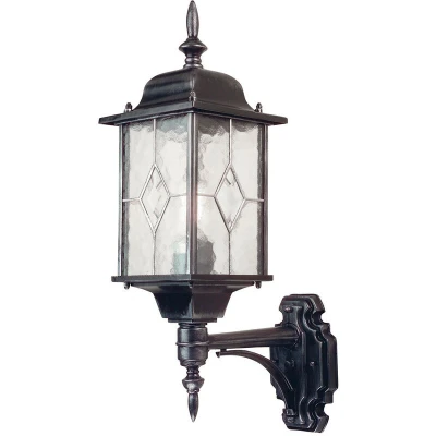 Image of Wexford 1 Light Outdoor Wall Lantern Black Silver IP43, E27