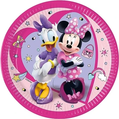 Image of Procos Folat 93830P Disposable Plates Paper FSC Minnie Mouse 23 cm Pack of 8, Multicoloured