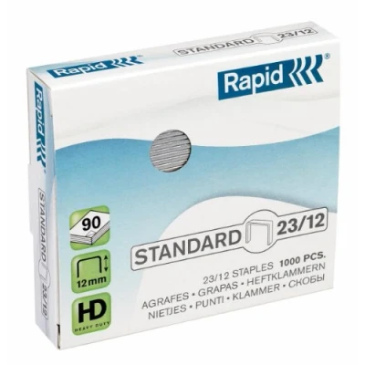 Image of Rapid 23/12mm Standard Staples, For Stapling 60 90 Sheets, Use with Heavy Duty Staplers, Galvanised Wire, Box of 1000, 24869400